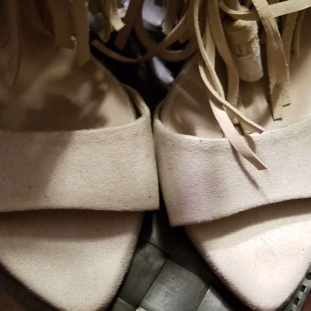 Zara beige faux suede fringe shoes - Picture 7 of 7